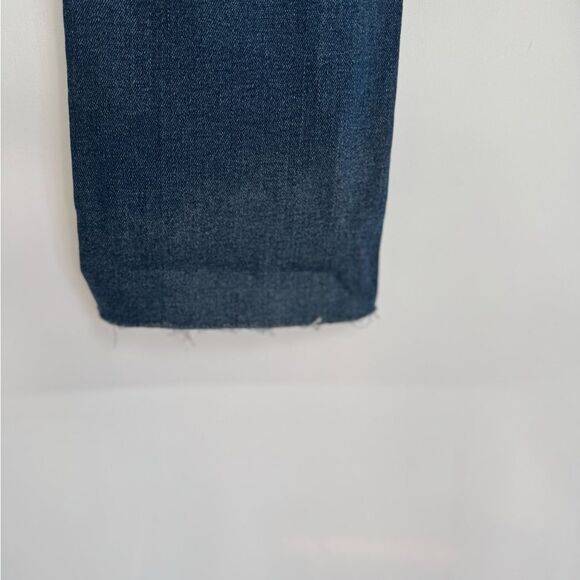 Good American Good Legs Raw Hem Straight Jeans Blue Denim Estimated Size 14/32 - Picture 7 of 8